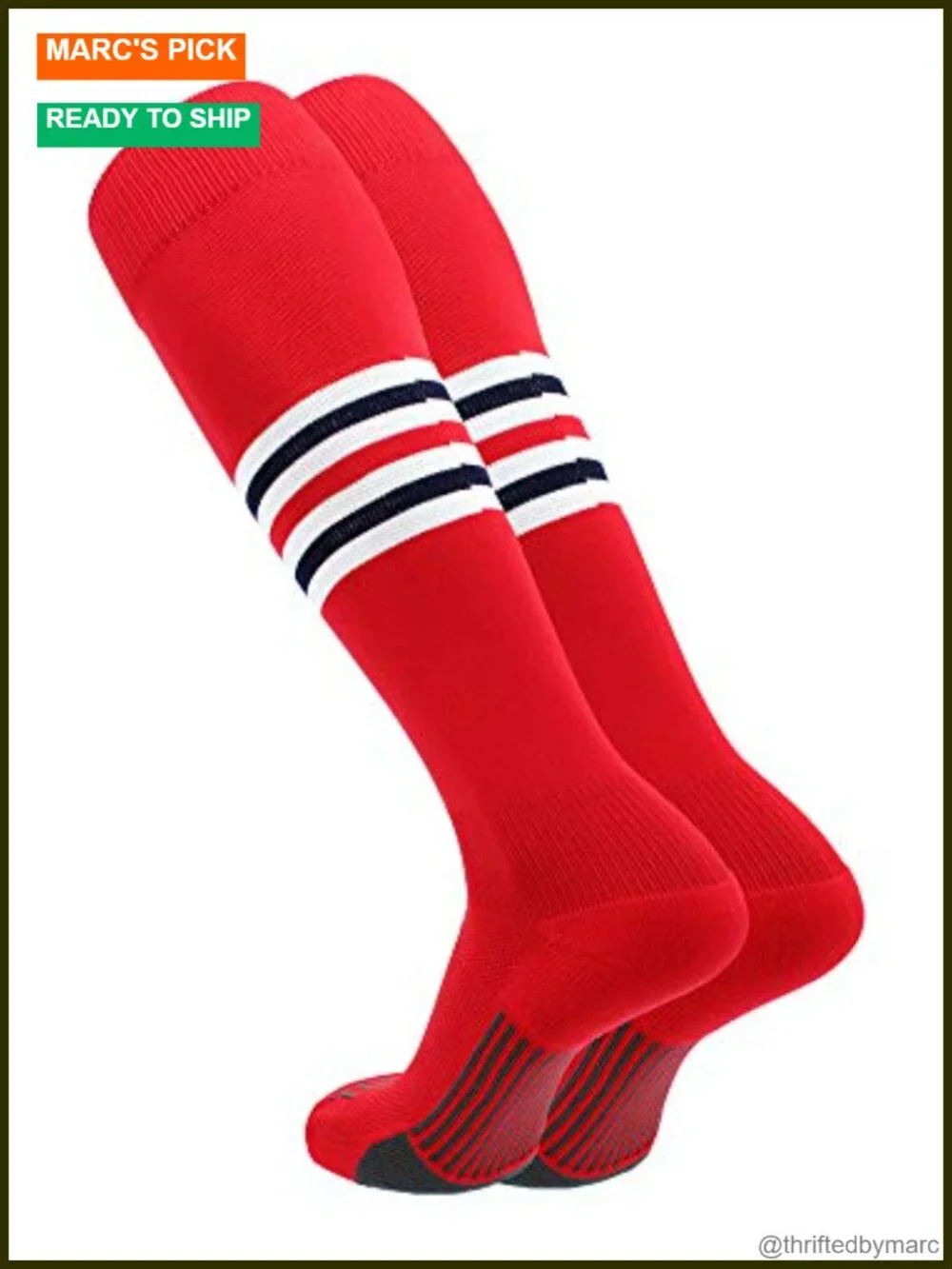 Baseball & Softball Over the Calf Striped Athletic Socks Moisture Wicking